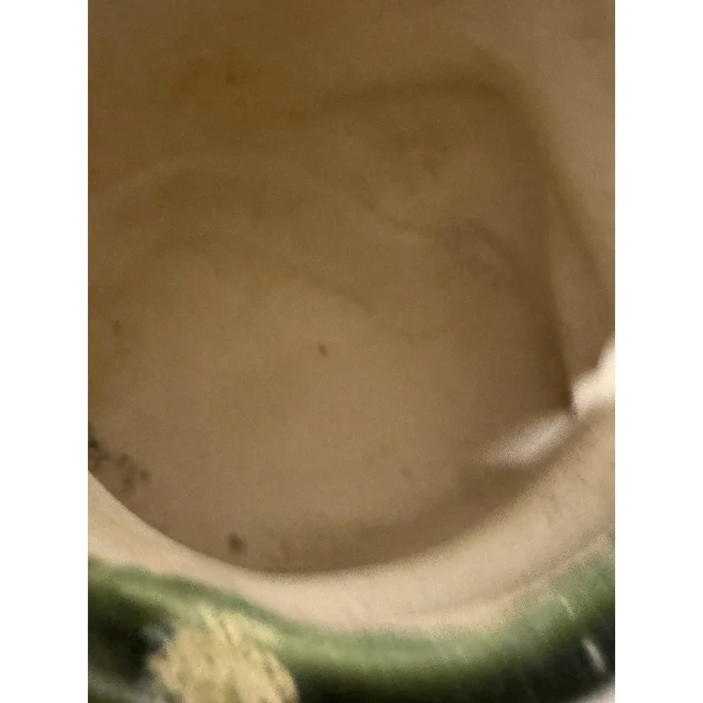 Vintage 1970s Handmade Ceramic Green Speckled Frog Kitchen Sponge Holder